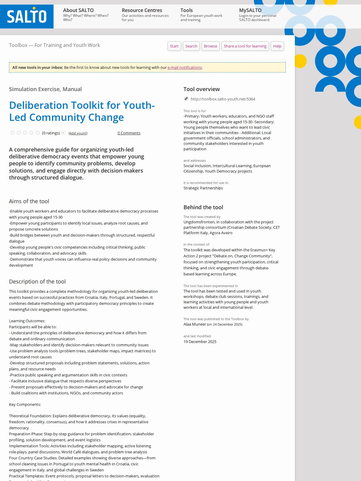 Cover of Deliberation Toolkit for Youth-Led Community Change