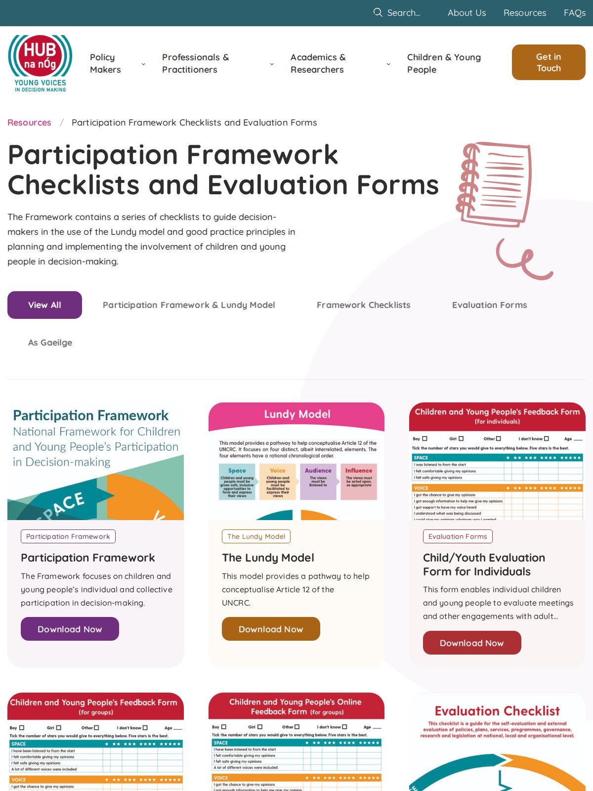 Cover of Participation Framework evaluation forms and checklist