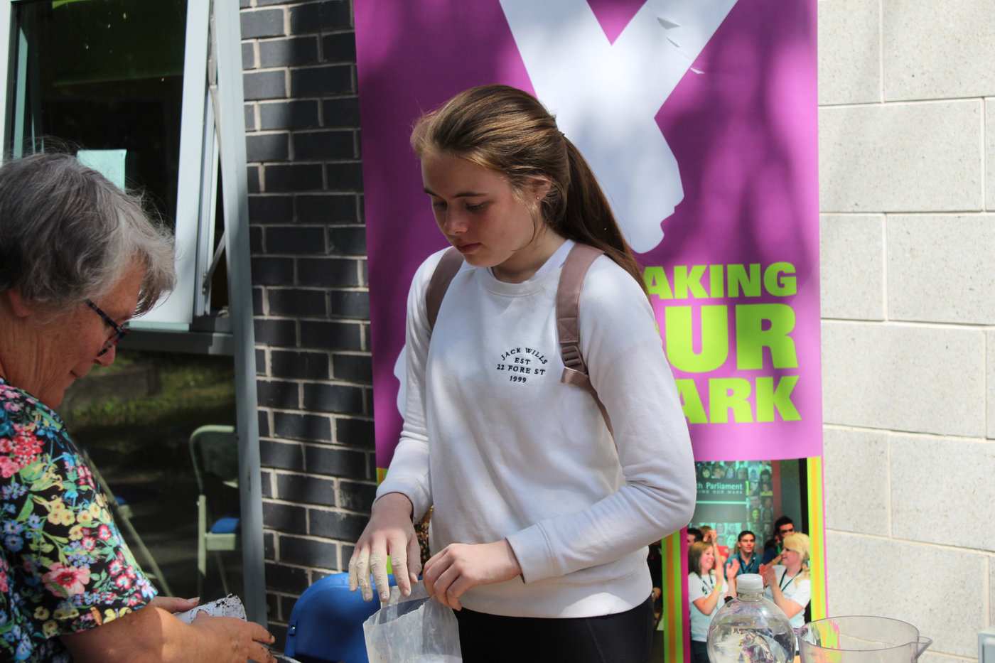 Young people and practitioners working together at an early Centre session